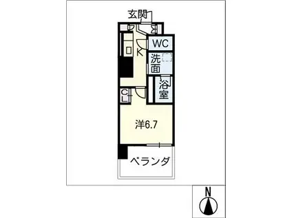 ジョイフル岐阜駅 カーサ・イースト(1K/18階)の間取り写真