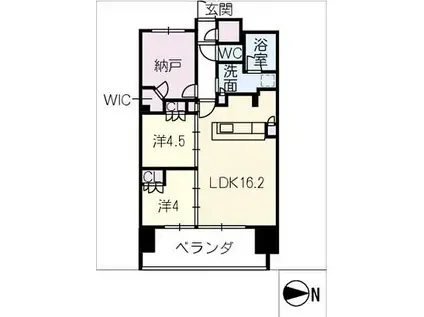 レ・ジェイド岐阜(2SLDK/4階)の間取り写真