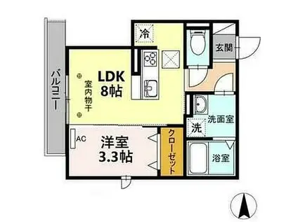 カーサ エスペランサII金岡(1LDK/1階)の間取り写真