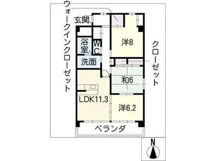 クリスタルステージ(3LDK/3階)の間取り写真