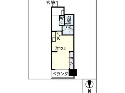 フォレスト.N(ワンルーム/9階)の間取り写真