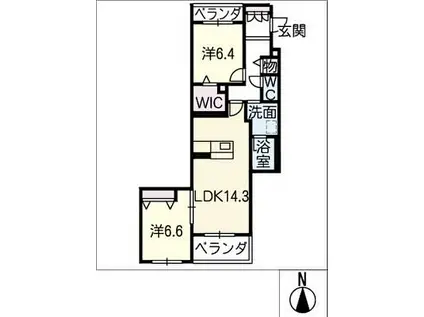 PROSPECTPARK(2LDK/3階)の間取り写真