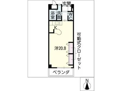アクシスヨーロッパ弐番館(ワンルーム/5階)の間取り写真