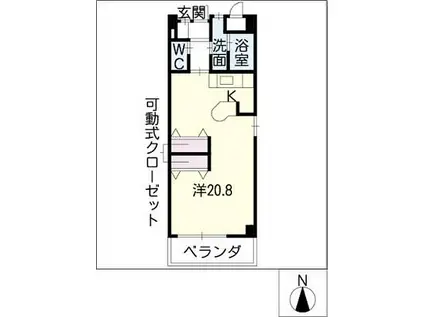 アクシスヨーロッパ弐番館(ワンルーム/2階)の間取り写真