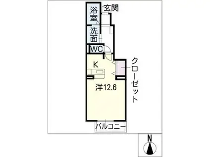 シュティル(ワンルーム/1階)の間取り写真