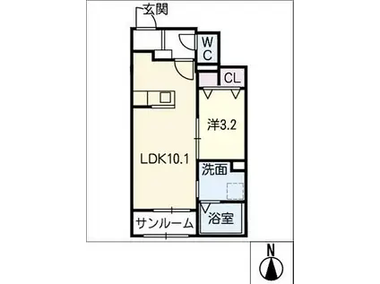 ジェイ・ジェイ1(1LDK/1階)の間取り写真