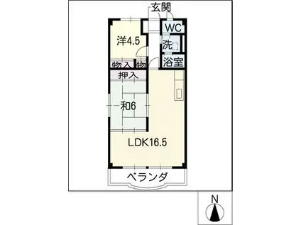 フォレストマンション(2LDK/2階)の間取り写真