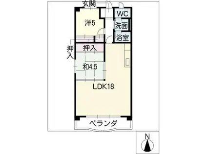 コムフォルト2003(2LDK/2階)の間取り写真