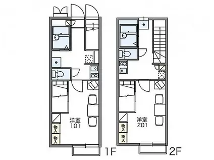 レオパレスCOMFORTA(1K/1階)の間取り写真