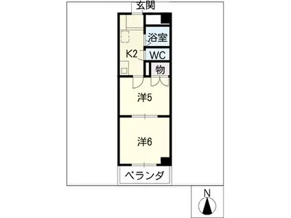 第2メゾンあらかわ(2K/4階)の間取り写真