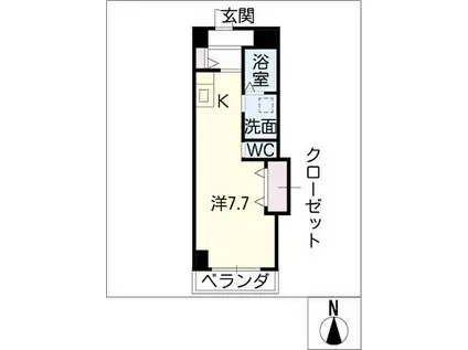 ベテル鳴子(ワンルーム/3階)の間取り写真