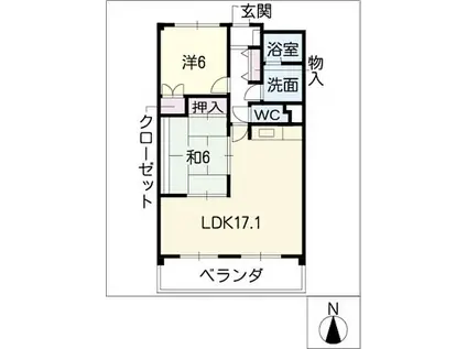ファインパレス神ノ倉(2LDK/3階)の間取り写真