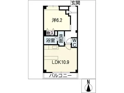 グラン シエル(1LDK/1階)の間取り写真