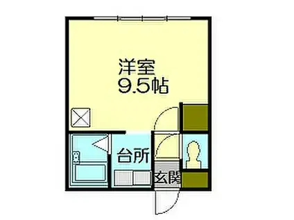 ひまわりコーポ(1K/2階)の間取り写真