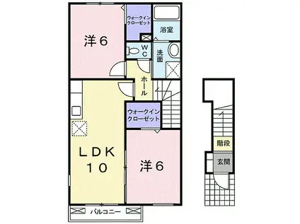 東武伊勢崎線 加須駅 徒歩28分 2階建 築13年(2LDK/2階)の間取り写真