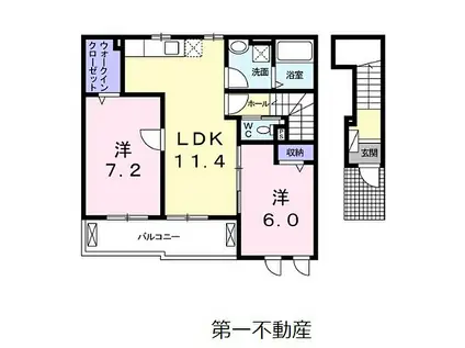 プチ ネージュ(2LDK/2階)の間取り写真