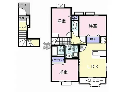 カモミールIII B(3LDK/2階)の間取り写真