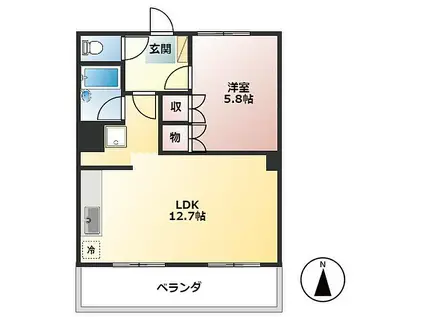 JR東海道本線 大垣駅 徒歩5分 10階建 築36年(1LDK/9階)の間取り写真