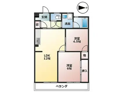 JR東海道本線 大垣駅 徒歩10分 4階建 築41年(2LDK/3階)の間取り写真