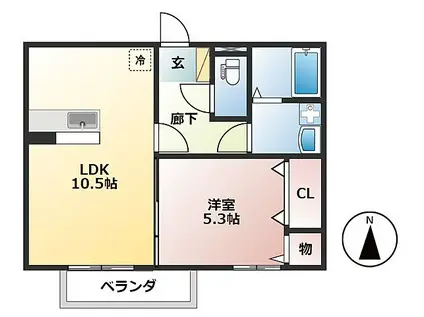 JR東海道本線 垂井駅 徒歩4分 2階建 築17年(1LDK/2階)の間取り写真