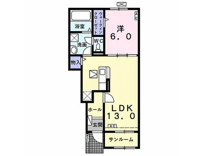 養老鉄道 広神戸駅 徒歩7分 2階建 築1年(1LDK/1階)の間取り写真