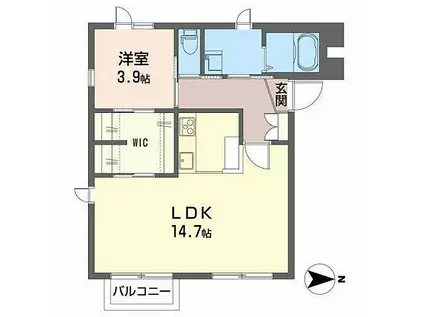 キャップ類家(1LDK/2階)の間取り写真
