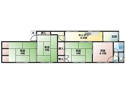 JR紀勢本線 紀三井寺駅 徒歩35分 1階建 築62年(4K)の間取り写真