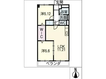 アルメリアコーポ(2LDK/4階)の間取り写真