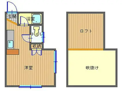 ソフィー泉(ワンルーム/2階)の間取り写真