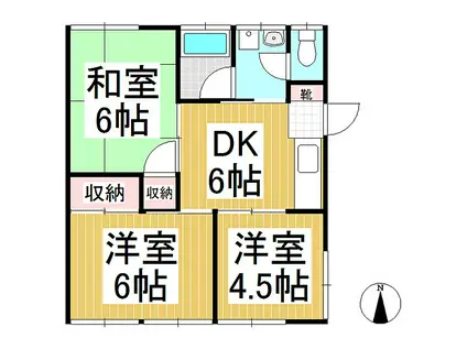 村澤アパート(3DK/2階)の間取り写真
