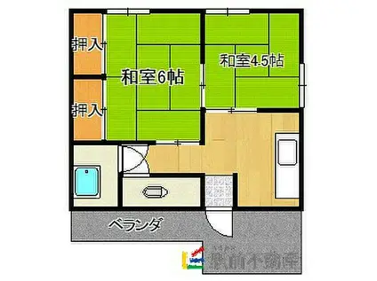 原田アパート(2K/2階)の間取り写真