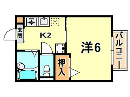 セフィラ大和(1K/2階)の間取り写真