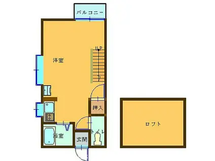 コーポ昴(ワンルーム/2階)の間取り写真