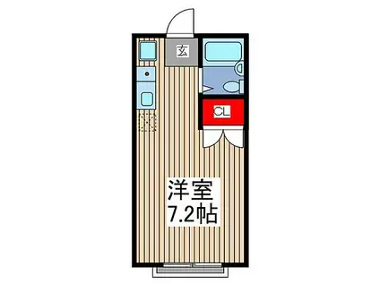 エステートルーム神藤(ワンルーム/2階)の間取り写真