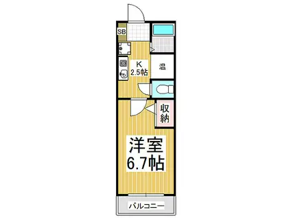 カレッジハウス(1K/3階)の間取り写真