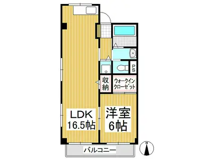 SAIN・K(1LDK/2階)の間取り写真
