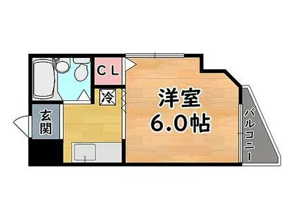 阪急神戸本線 王子公園駅 徒歩5分 4階建 築36年(1K/4階)の間取り写真