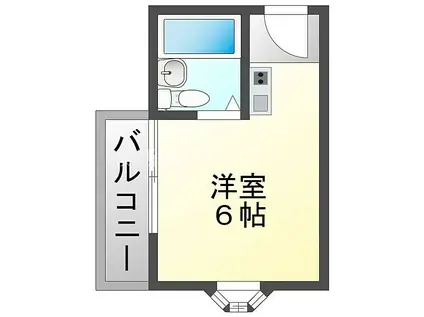 京阪本線 西三荘駅 徒歩4分 3階建 築34年(ワンルーム/3階)の間取り写真