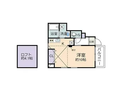 KTIレジデンス徳庵(ワンルーム/1階)の間取り写真