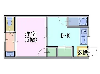 井上マンション(1DK/4階)の間取り写真