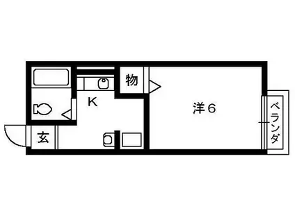 メゾンドソレイユ(1K/2階)の間取り写真