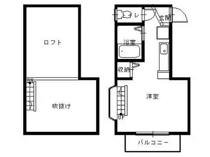 長崎電気軌道1系統 赤迫駅 徒歩5分 2階建 築29年(ワンルーム/2階)の間取り写真