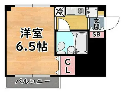 阪神本線 新在家駅 徒歩5分 4階建 築33年(1K/4階)の間取り写真