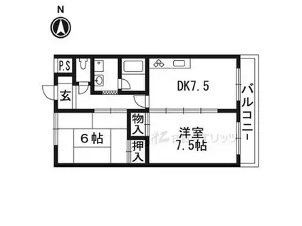 桜代マンション(2DK/4階)の間取り写真