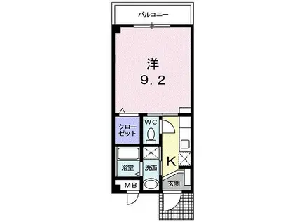 JR宇部線 宇部新川駅 徒歩18分 2階建 築19年(1K/2階)の間取り写真