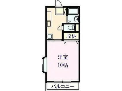 石川ハイツ(1DK/1階)の間取り写真