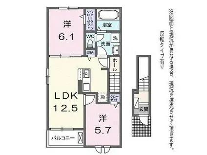 JR東海道本線 米原駅 徒歩10分 2階建 新築(2LDK/2階)の間取り写真