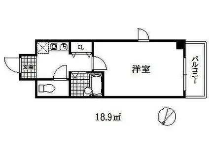 エスリード新神戸(1K/7階)の間取り写真