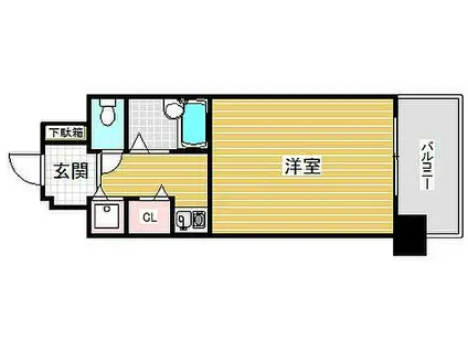 リーガル新神戸(ワンルーム/6階)の間取り写真