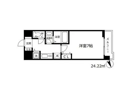 ラヴ神戸三宮(1K/13階)の間取り写真